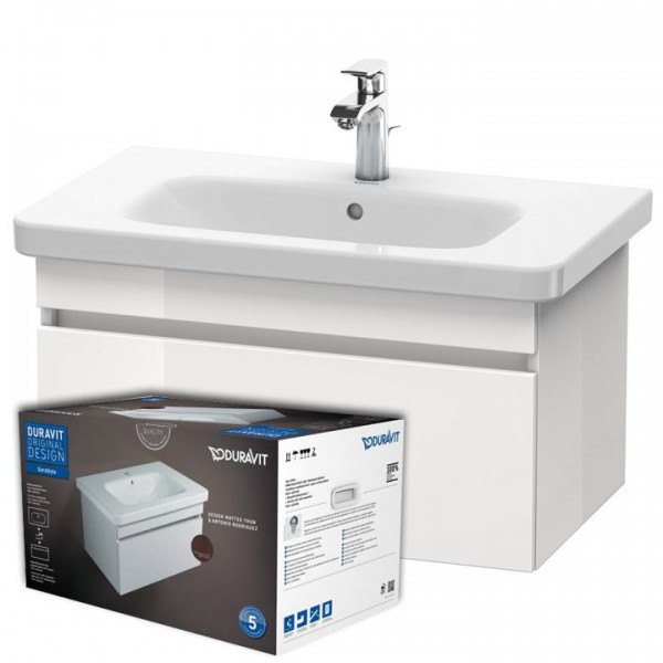 Duravit DuraStyle Möbel Set Badmöbel Waschtisch 730x448 mm DS006102222 Weiß Hochglanz