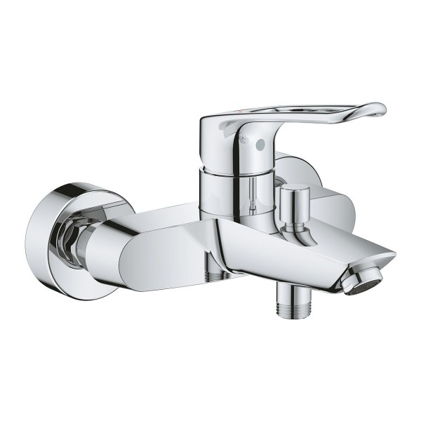 Grohe Eurosmart Einhand Wannenarmatur Wandmontage 25241003 mit offenem Hebel Chrom
