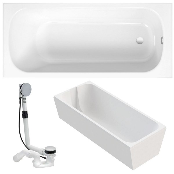 Bette Form Badewanne Stahl 2942 160x70 cm Weiß inkl. Träger mit Ab- u. Überlaufgarnitur