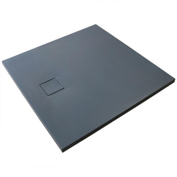 HSK Duschwanne 100x100x4 anthrazit 5825010 Steinoptik inkl. Füßen und Ablaufgarnitur