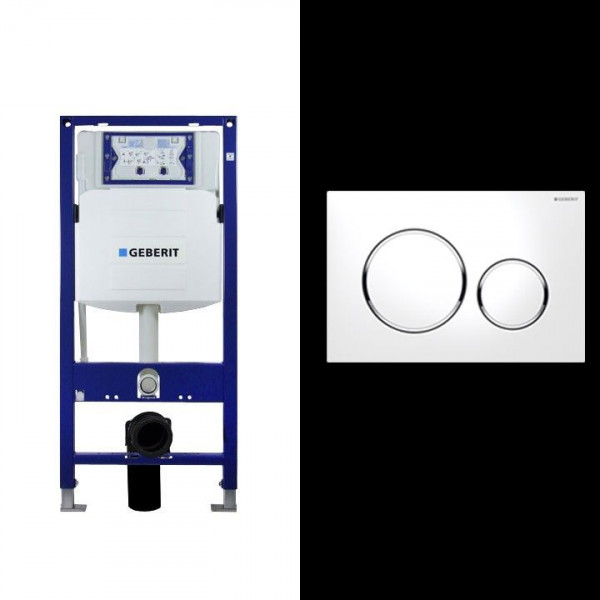 Geberit Duofix UP320 Wand-WC-Montageelement mit Betätigungsplatte Sigma 20 111.300.00.5-SetS20