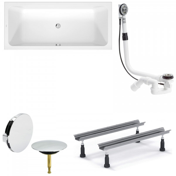 Duravit D-Code Acryl Badewanne 180x80x47 cm inkl. Wannenfuß + Ablauf Multiplex