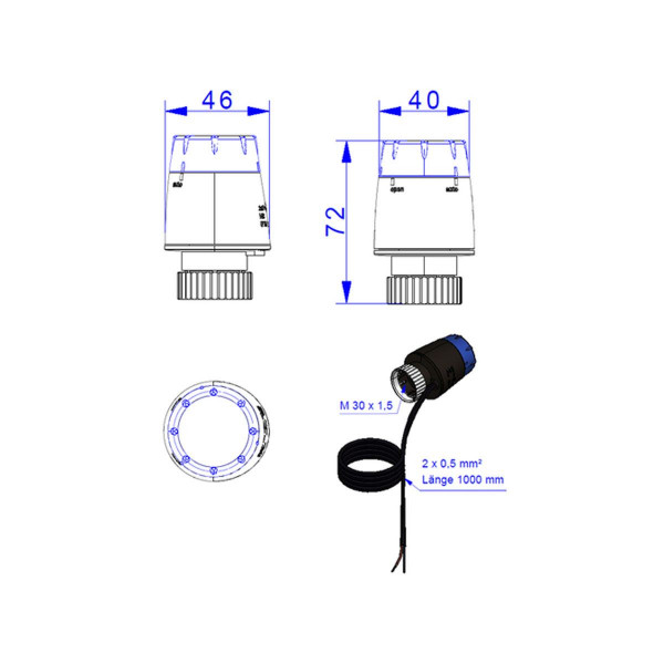 Stellantrieb 230 V stromlos geschlossen 55-005076CBS made by  