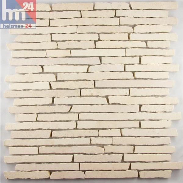 Naturstein Mosaik Cala Bona beige Stäbchenmosaik Matte 30 x 30 cm Mosaikfliese