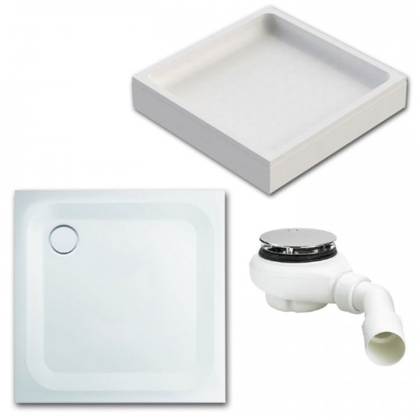 Bette Ultra Duschwanne 90x90x2,5cm Stahl Duschtasse 5930-000T inkl. Träger u. Ablauf