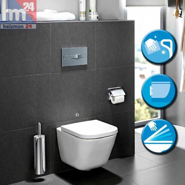 Roca Senso Square "The Cap" Wandtiefspül-WC Clean Rim / spülrandlos 734647L000 inkl. WC-Sitz