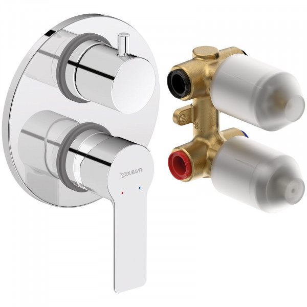 Duravit D-Code Einhebel-Wannenmischer mit Unterputz Set chrom DC5210008010