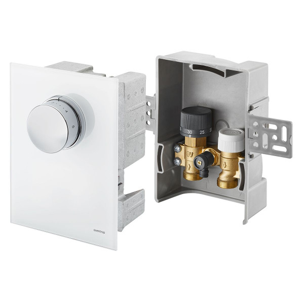 Oventrop Unibox T RTL Raum und Rücklauftemperaturregelung Echtglas Weiß 1022770