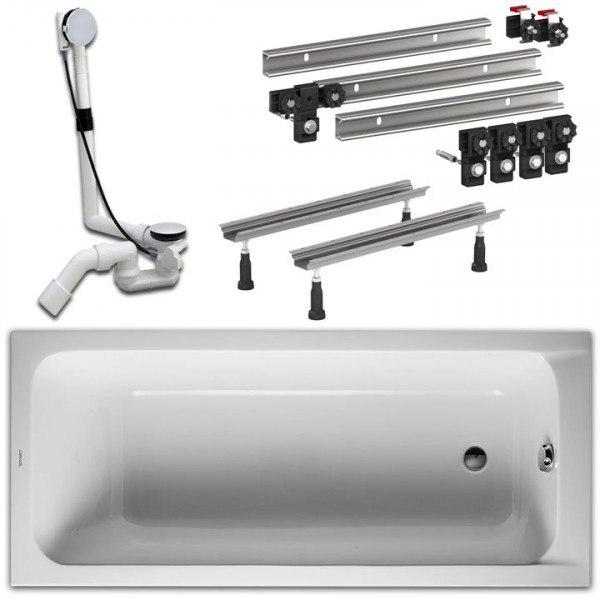 Duravit D-Code Badewanne 170x75cm 700100 aus Acryl inkl. Wannenfüsse mit Ab- u. Überlaufgarnitur