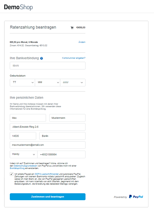 PayPal Ratenzahlung