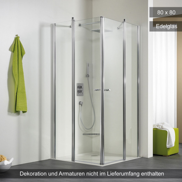HSK Exklusiv Eckeinstieg 4-teilig 80x80x200cm Edelglas