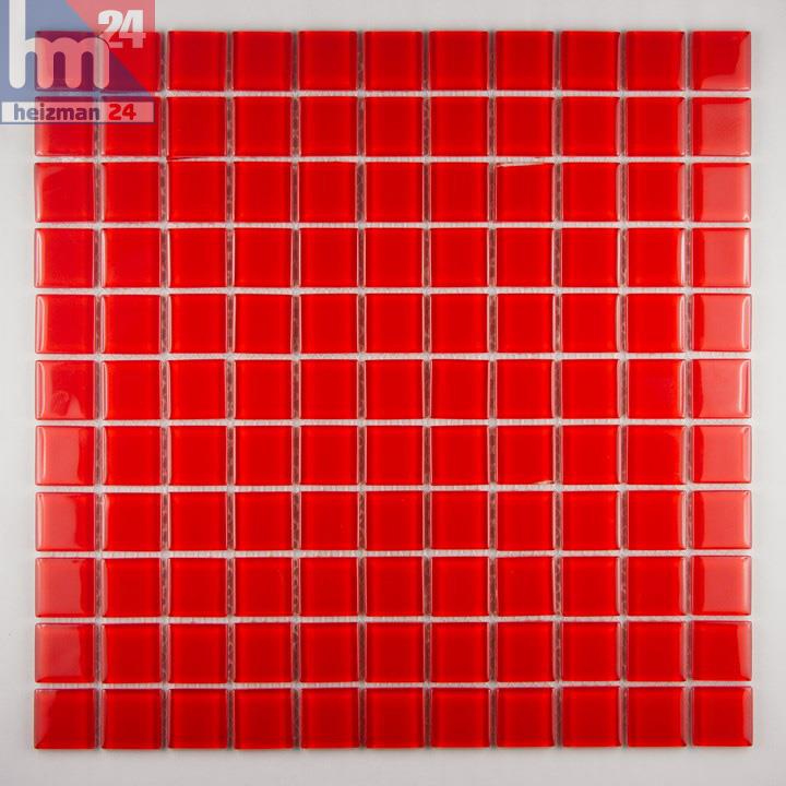 Glasmosaik Crystal Red Mosaikfliesen rot 29,5 x 29,5 x 0,4 cm Pool Bad 