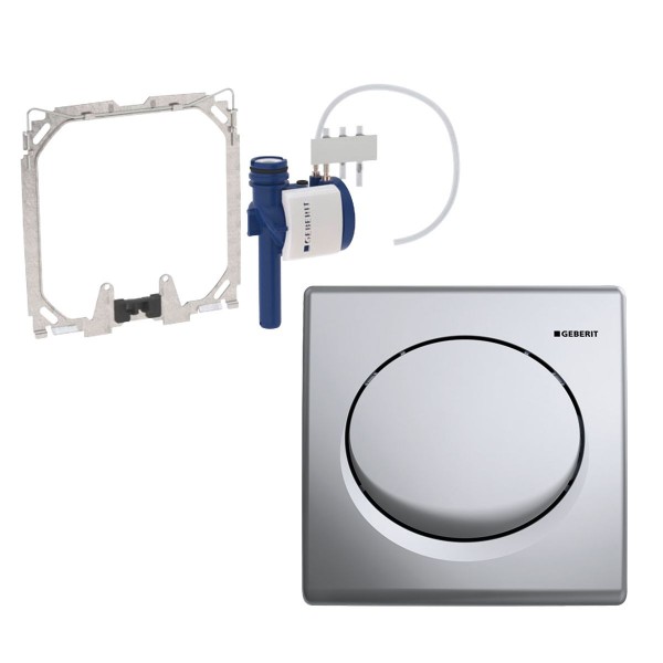 Geberit HyBasic Urinalsteuerung Mattverchromt Handauslösung pneumatisch 115.820.46.5