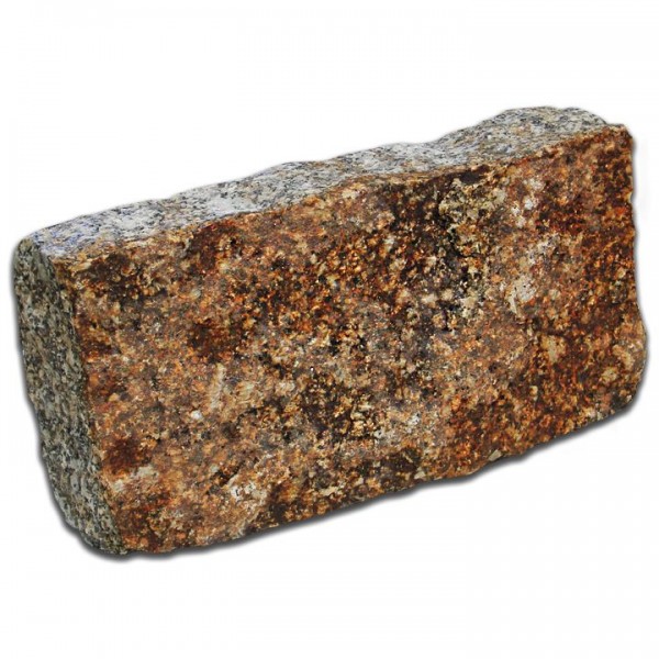 Musterstück Granit Bordstein Randstein Begrenzungsstein Rinnstein in Grau-Braun 40x20x10 cm