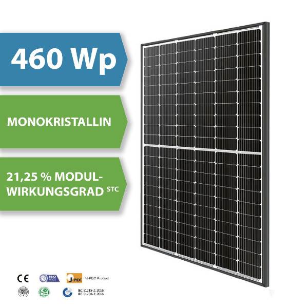 1 x HM24 Photovoltaik-Modul LP182*182-M-60-MH 460 Watt Solar-Modul 1909 x 1134 x 30 mm