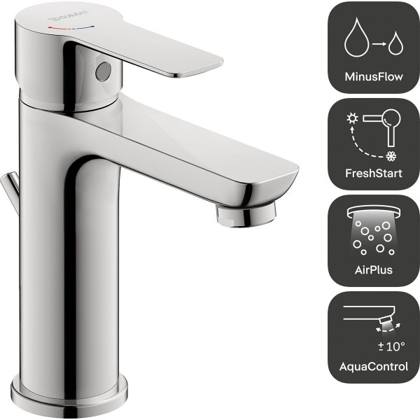 Duravit D-Code Einhebel-Waschtischmischer Größe M Chrom DC1023001010