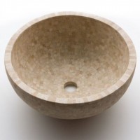 Travertine Aufsatzwaschbecken Toskana Naturstein 406 x 126 mm
