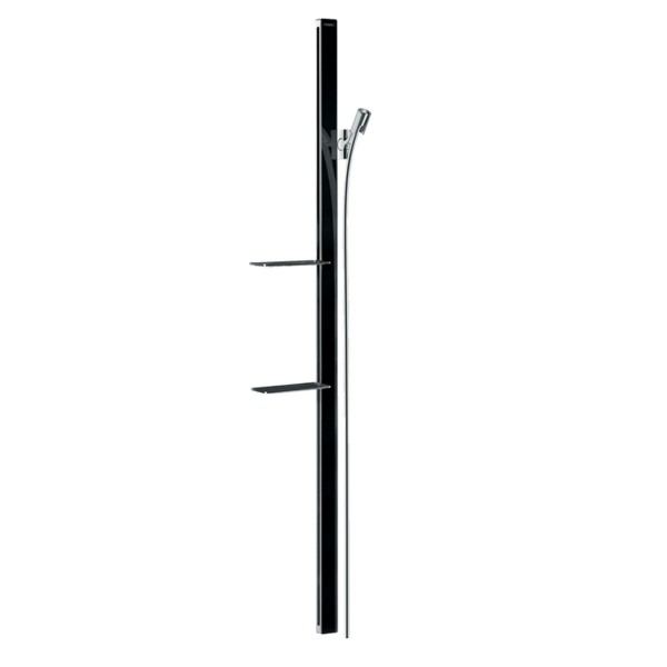 Hansgrohe Unica E Wandstange 1500 mm Schwarz/Chrom 27645600 Duschstange Brausehalter
