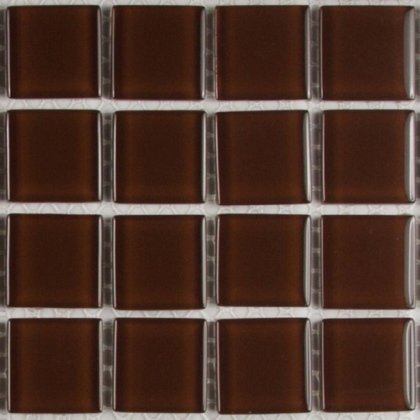 Musterstück Crystal Brown Mosaik Glas Fliese ca. 10,5 x 10,5 x 0,4 cm