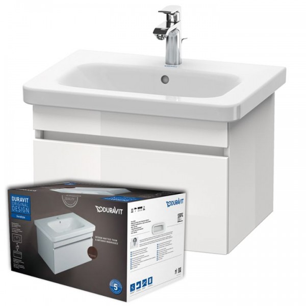 Duravit DuraStyle Möbel Set Badmöbel Waschtisch 600x455 mm DS006002222 Weiß Hochglanz