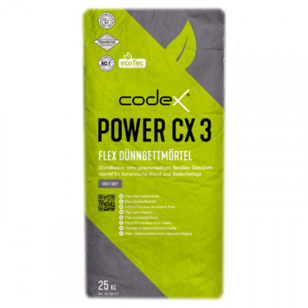 (1,10€/kg) codex Power CX 3 1 Sack a 25kg 52107 flexibler Dünnbettmörtel