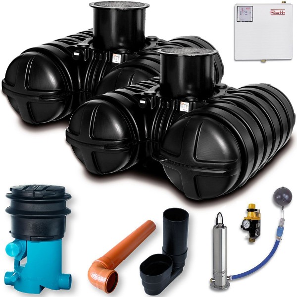 Roth Paket Haustechnik II Twinbloc 7000L Regenwassertank inkl. Nachspeisung 1135006038