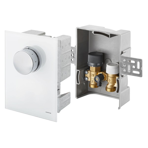 Oventrop Unibox T RTL Raum und Rücklauftemperaturregelung Echtglas Weiß 1022770