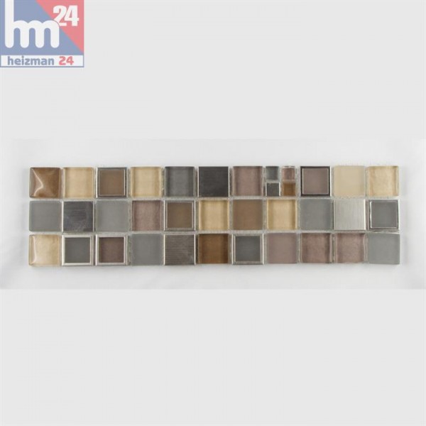Mosaik Mato Grosso Glas Naturstein Metall Bordüre 29,5 x 7,5 x 0,8 cm