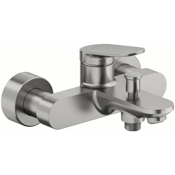Duravit Wave Einhebel-Wannenmischer Aufputz Edelstahl gebürstet WA5230000070