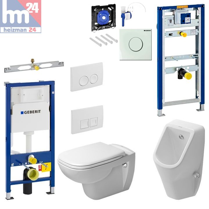Komplettset Geberit Duofix Basic Montageelemente mit DCode WC spülrandlos und Urinal