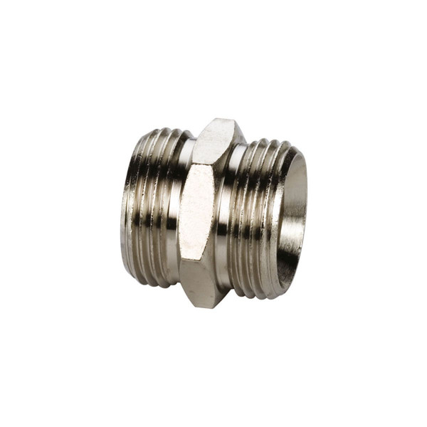 Simplex Kupplungsnippel mit Eurokonus 3/4" AG x 3/4" AG vernickelt F10393