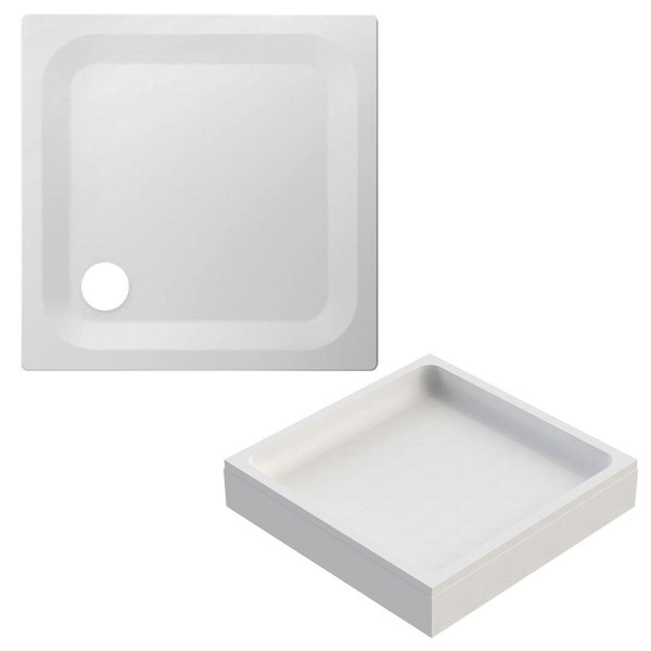 Duschwanne Stahl 80x80x6,5 cm weiß mit Duschwannenträger
