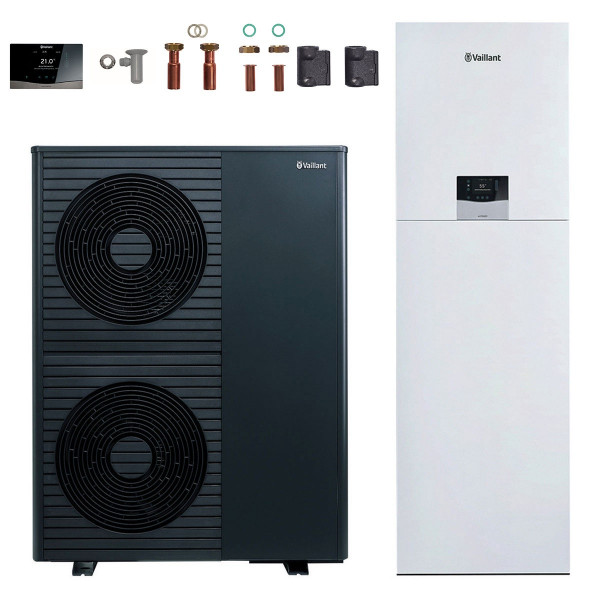 Vaillant Luft-Wasser Wärmepumpen Paket 4.3216 (8000044773) aroTHERM plus 125/8.1 mit uniTOWER VIH QW 190/7 E 18L und Heizungsregler sensoCOMFORT