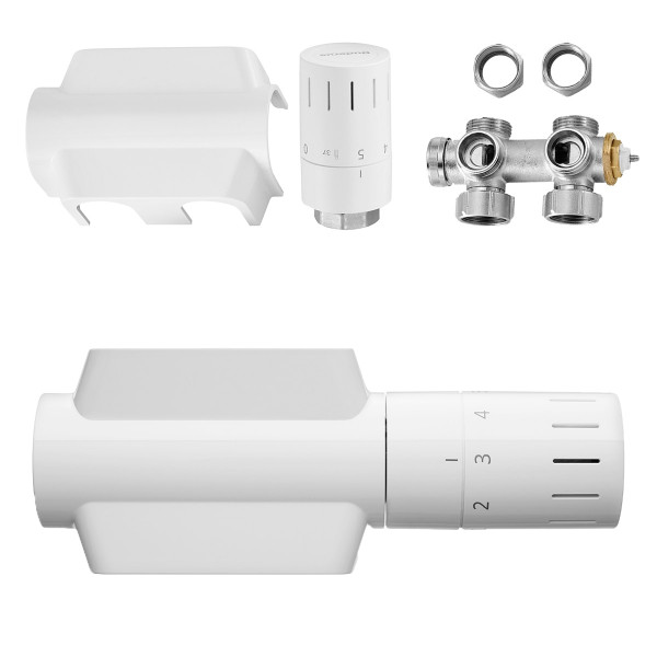 Buderus 7738336592 Universalarmatur-Set V2 weiß inkl. Thermostatkopf m. Nullstellung