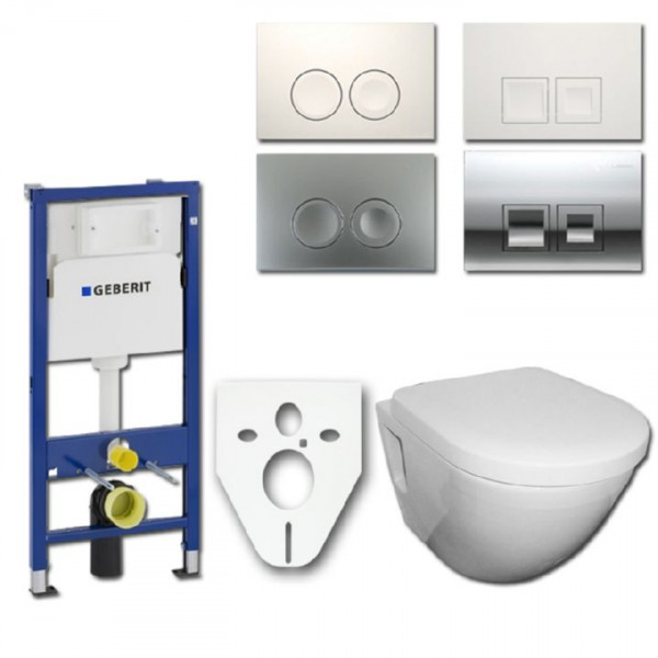 Komplettset Geberit Duofix UP100 WC-Montageelement mit TOTO-NC-WC und WC-Sitz T0001