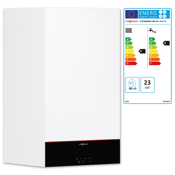 Viessmann Vitodens 100-W Gas-Brennwert-Kombitherme 25 kW B1KF inkl. Regelung HMU-C Z020627