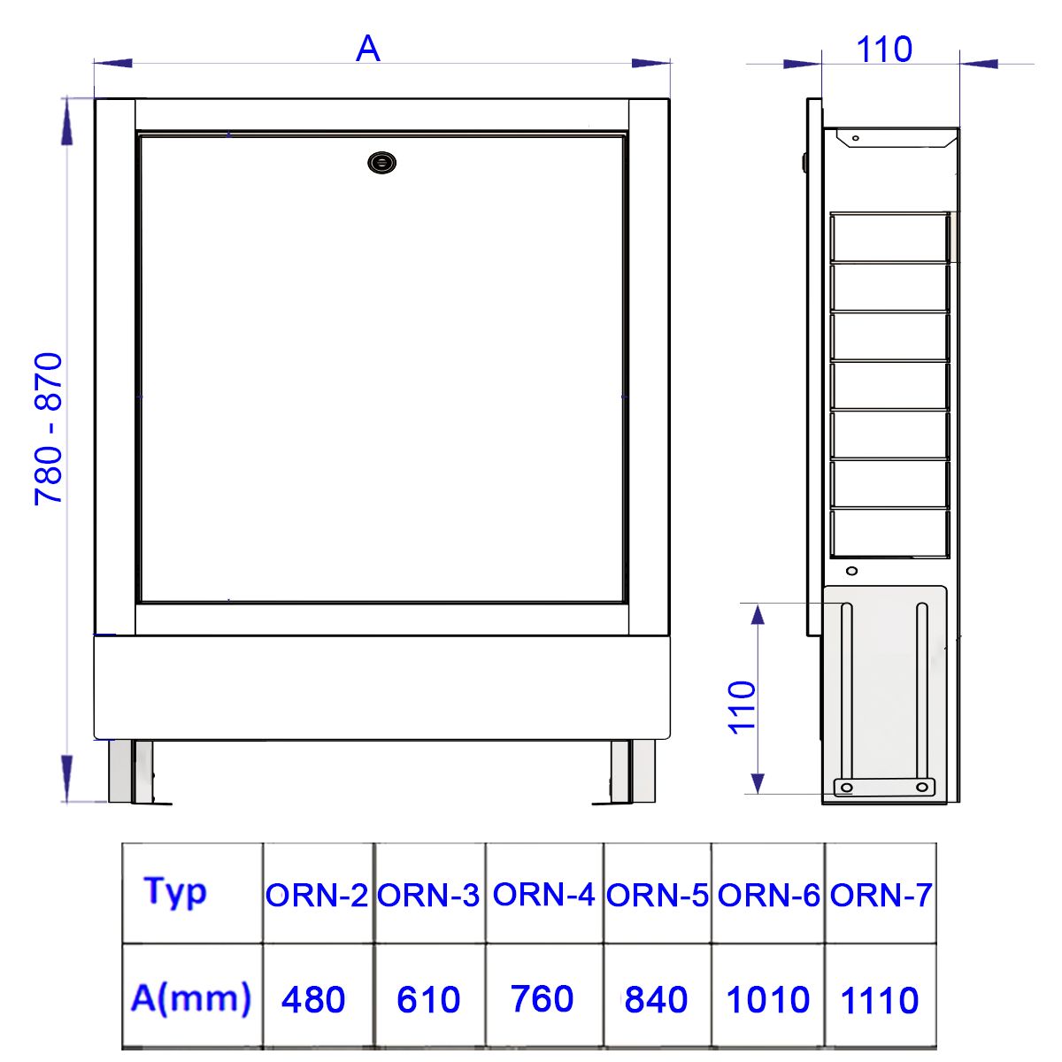 Verteilerschrank Aufputz 760mm - Für Fußbodenheizung Bis 10 Heizkreise