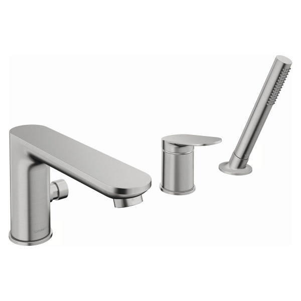 Duravit Wave 3-Loch Wannenrandarmatur Edelstahl gebürstet WA5260000070