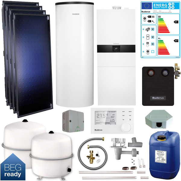 Buderus Logasys SL130 Hybrid Gas-Brennwert Solar Paket GBH172i-24kW H-Gas 7739619758