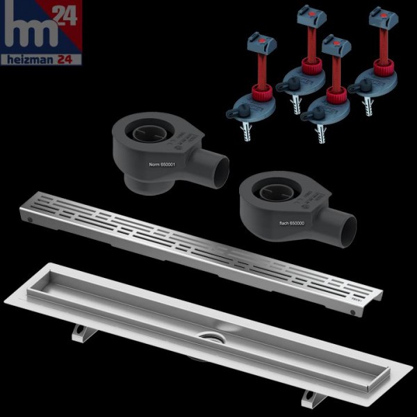 TECE drainline Duschrinne 700 mm 600700 inkl. Designrost mit Ablauf und ...