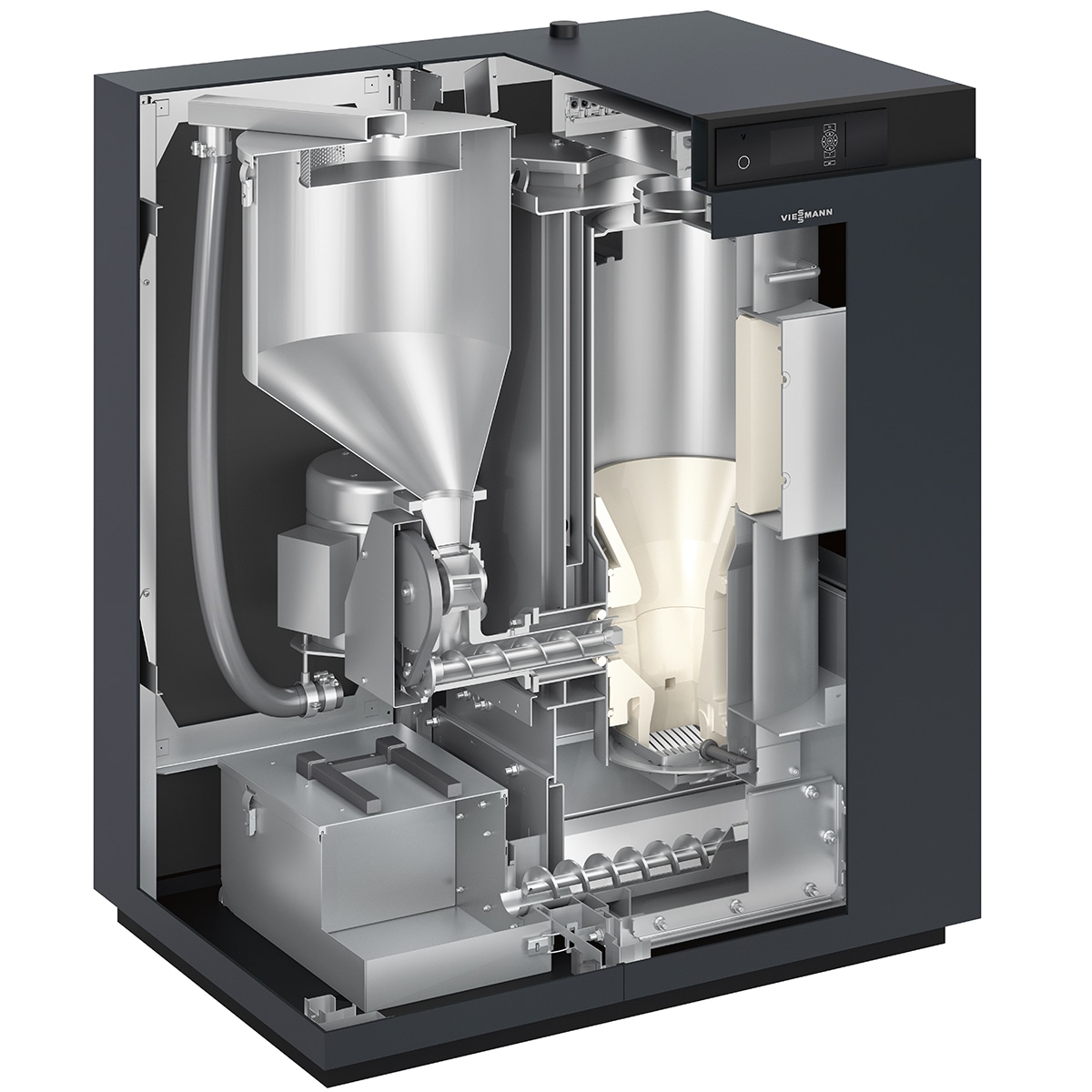 Viessmann Pelletkessel Vitoligno 300-C Z024718 mit Saugsystem 18 kW ...