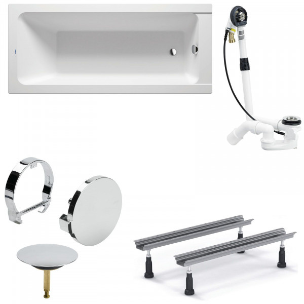 Duravit D-Code Acryl Badewanne 170x75x42 cm inkl. Wannenfuß + Ablauf Multiplex Trio
