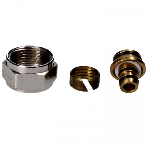 Schlösser Klemmverschraubung 16x2 Vernickelt für Verbund-Rohr für Ventilanschlussverschraubung 3/4"