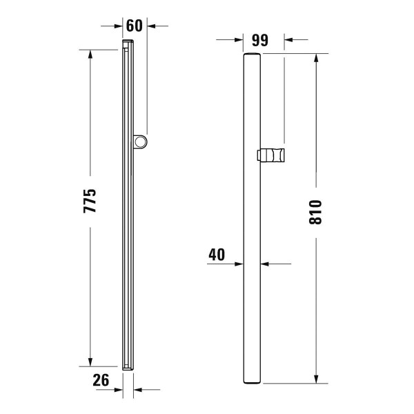 Duravit Brauseset MinusFlow Wandmontage chrom höhenverstellbar  