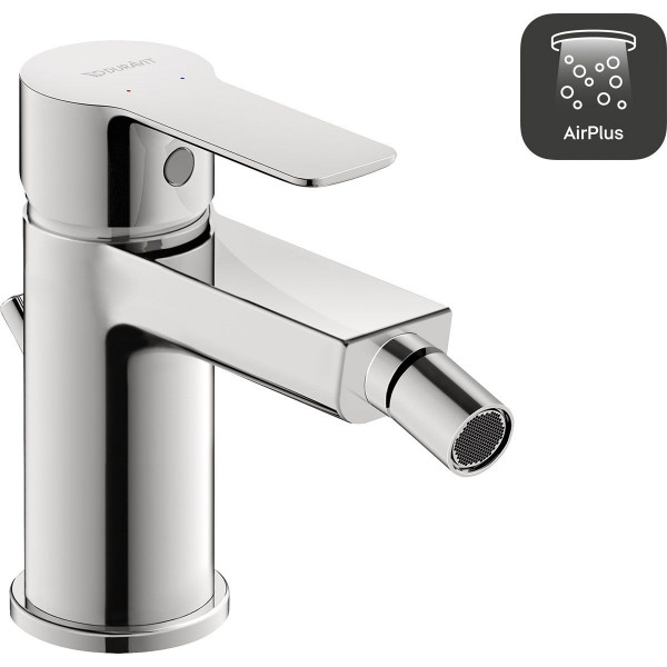 Duravit D-Code Einhebel-Bidetmischer Chrom mit Ablaufgarnitur DC2400011010