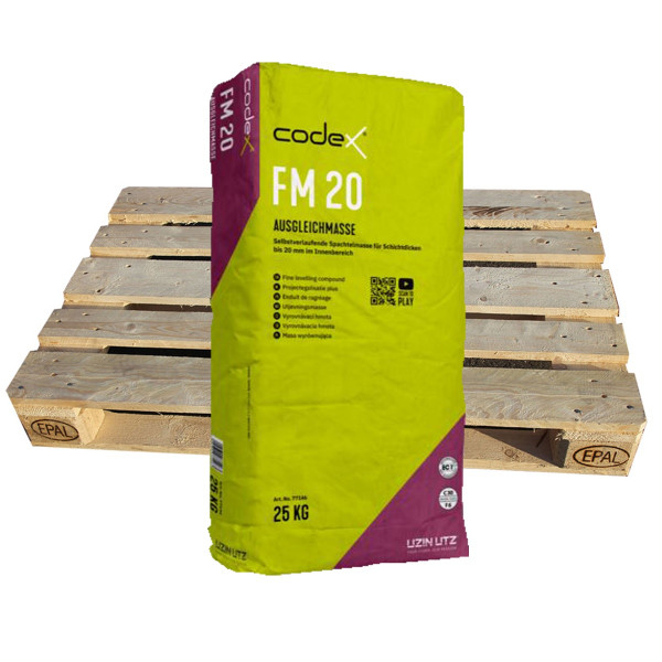 codex FM 20 Feinspachtelmasse 42 x 25 kg 77146 Selbstverlaufende Ausgleichsmasse
