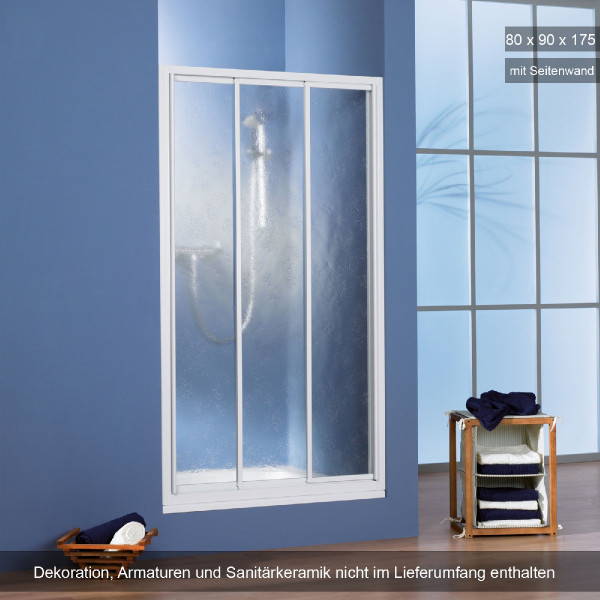 HSK Prima Gleittür für Nische mit Seitenwand 80x90x175cm