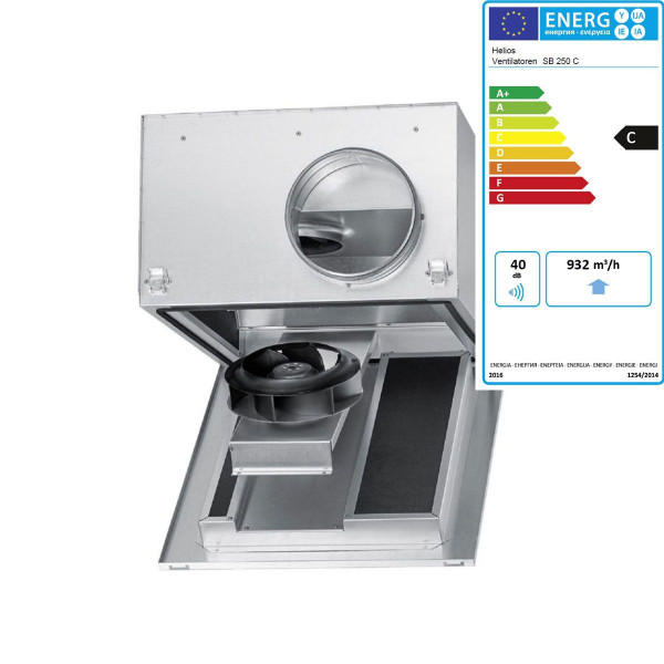 Helios Silentbox 09512 Radialrohrventilator SB 250 C schallgedämpft 1 PH