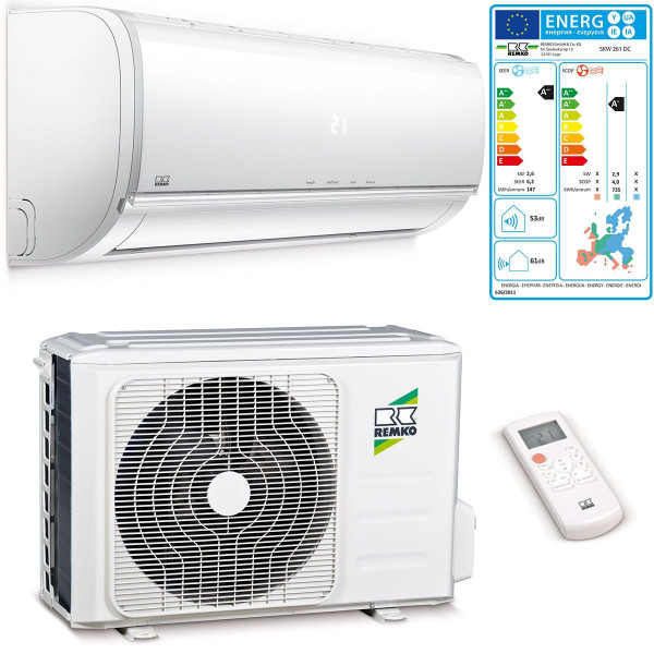 Remko Hitline SKW 261 DC Klima Paket Klimaanlage 2,6kW Mono Split 1648261 Innen- u. Außengerät