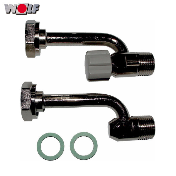 Wolf Anschlussteil Warm-/Kaltwasser ½" für Aufputzinstallation, verchromt